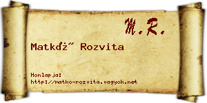 Matkó Rozvita névjegykártya